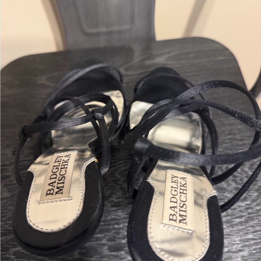 Badgley Mischka Black Strappy Heels - Picture 9 of 12